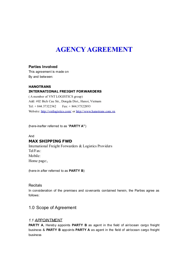 sea freight agreement